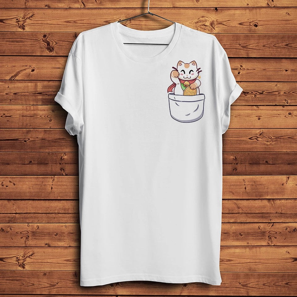 Lucky Pocket Cat T-shirt