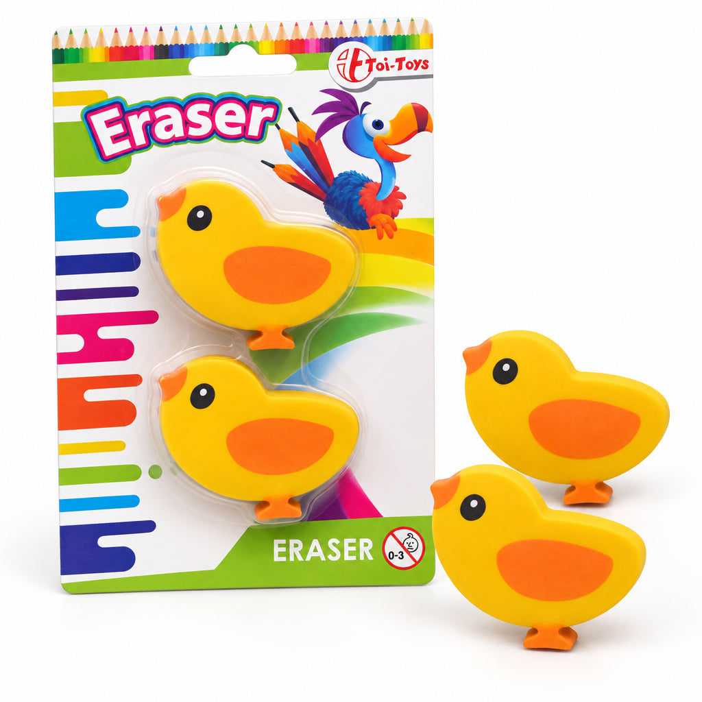 Lot de 2 Gommes Poussin