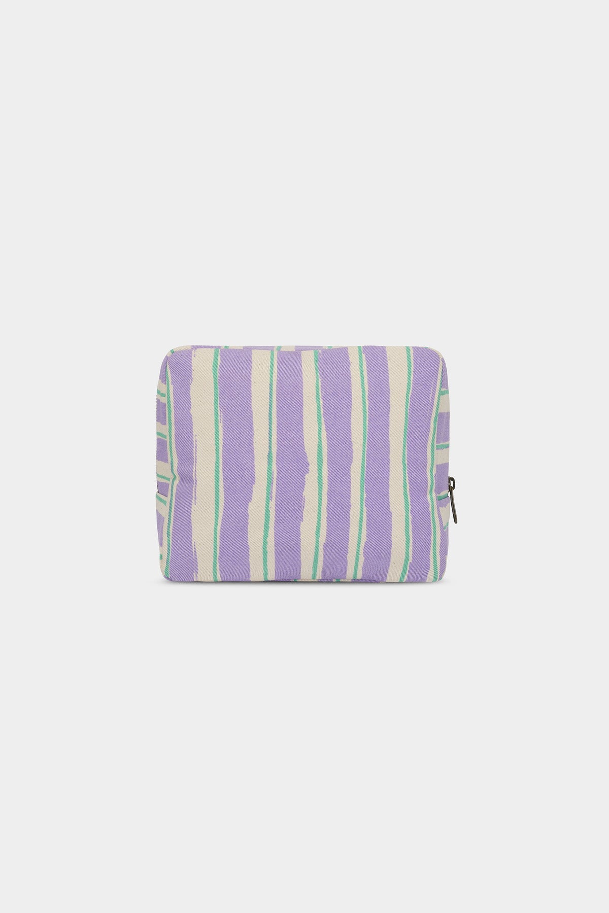 Trousse de toilette XL Alix Rayures Vert et Parme