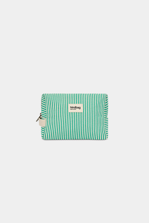 Leon Green Striped Toiletry Bag