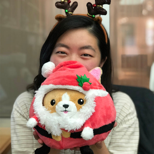 Peluche Undercover Squishable – Corgi en Père Noël