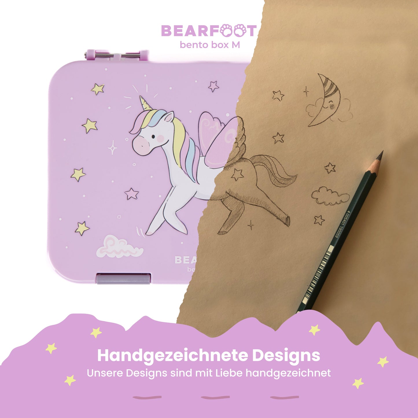 Einhorn Bundle - Bento Box M & Trinkflasche 450ml