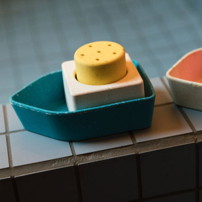 Upcycled Rubber Bath Toy Boat Yellow