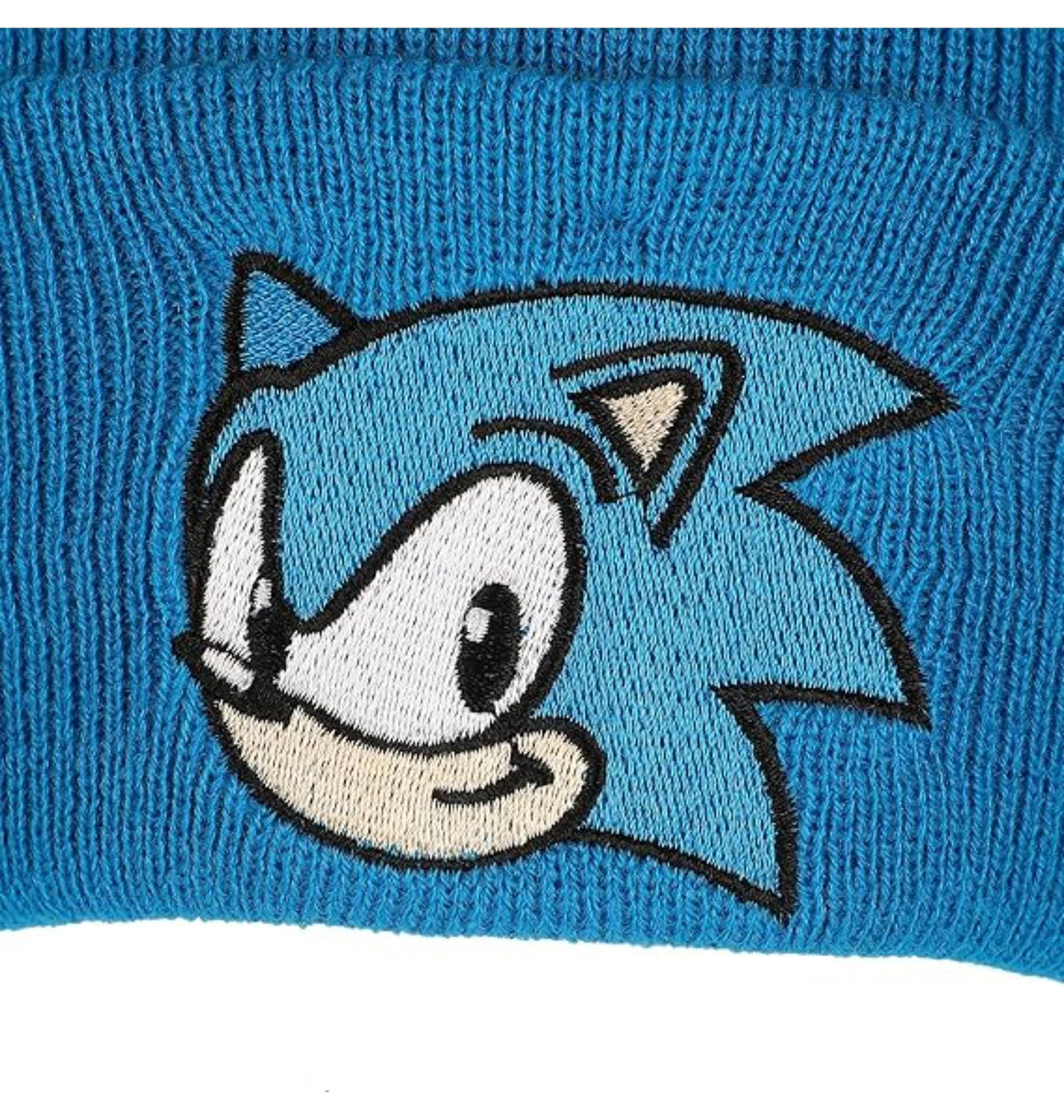 Bonnet côtelé bleu Sonic avec logo