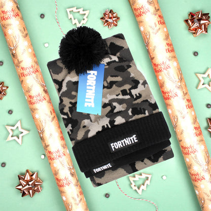 Ensemble bonnet et écharpe – Fortnite Set- Camo gris