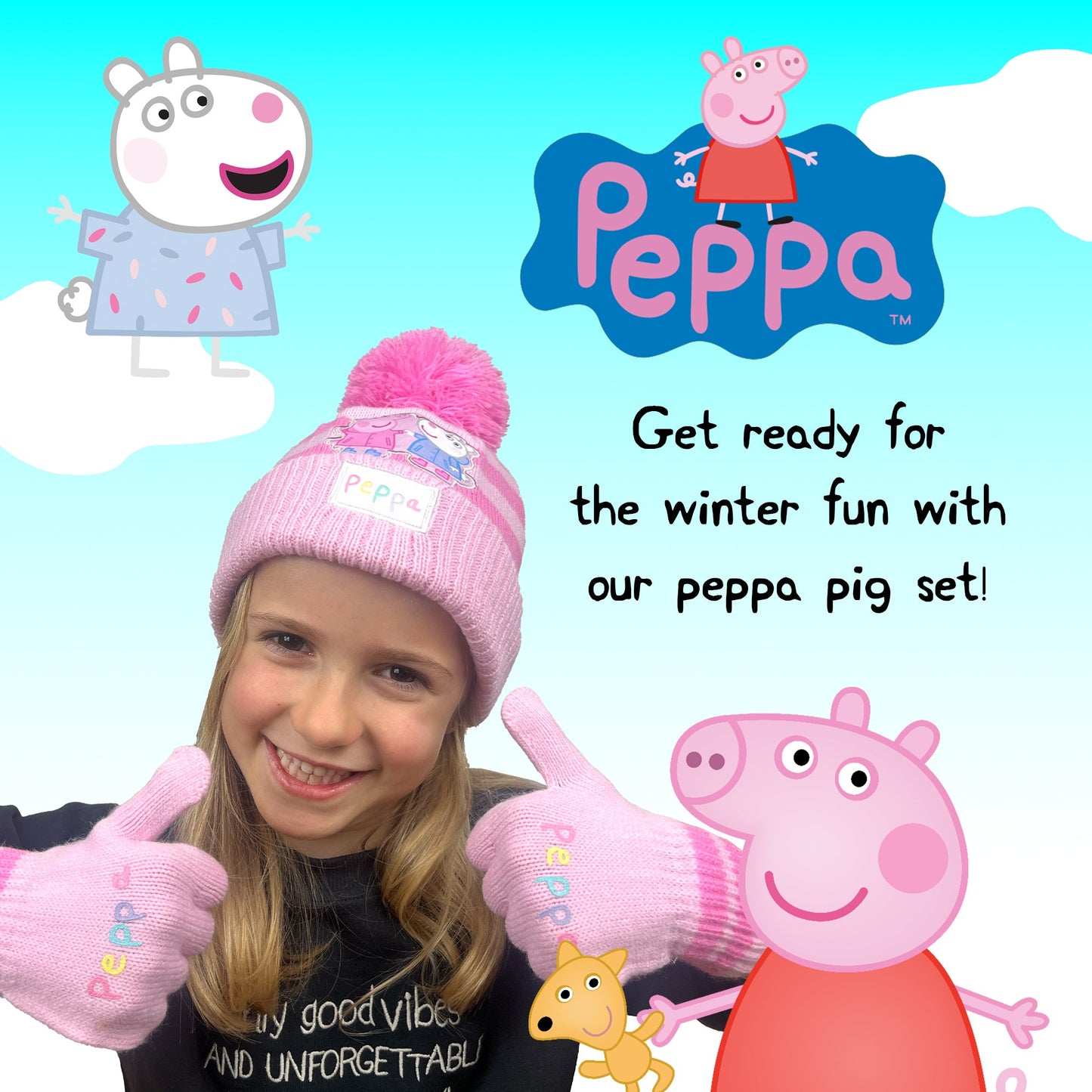 Peppa Pig Children's Winter Hat & Gloves Set