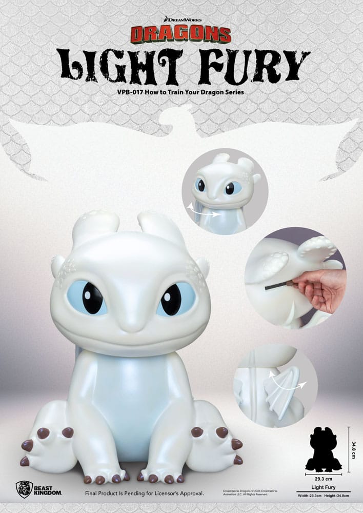 vpb 017 how to train your dragon series vinyl functional figurines light fury