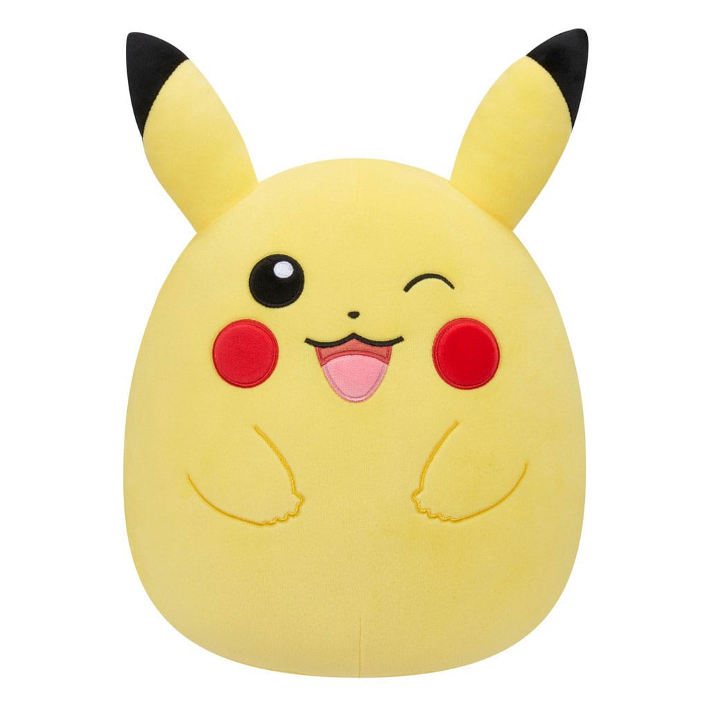 Peluche gigante de Pokémon Squishmallows: Pikachu guiñando el ojo 