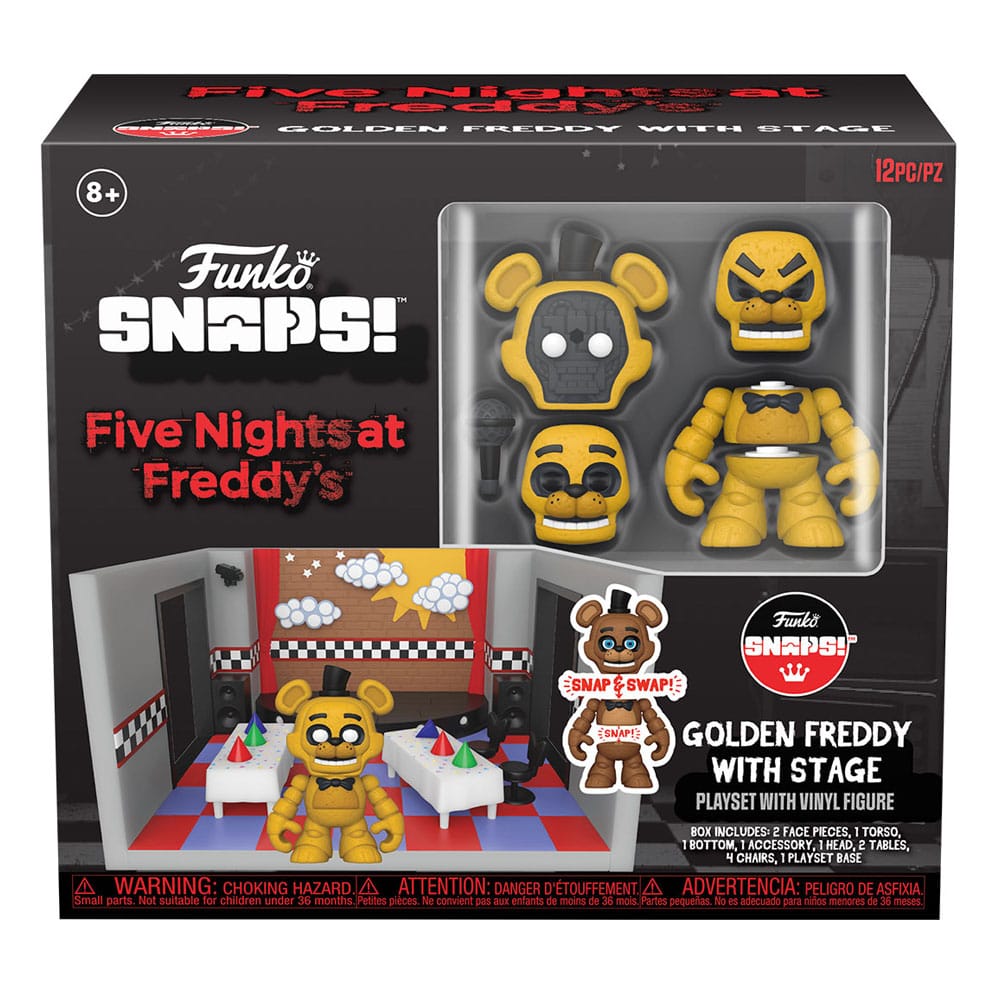 Golden Freddy com Palco - Conjunto de Brinquedo Snaps!
