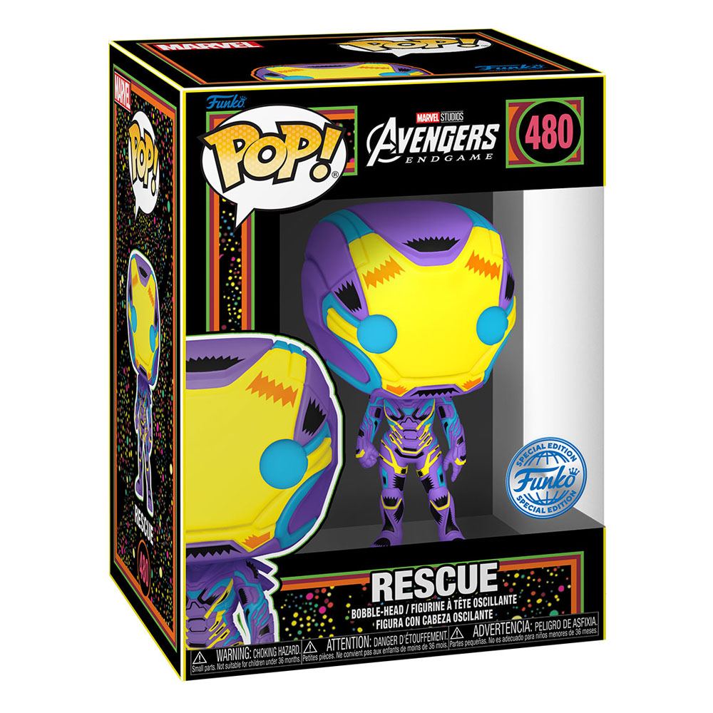 marvel blacklight pop tee set figurine et t shirt rescue 480