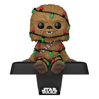 ¡Estallido! Percha para calcetines de Chewbacca con guirnaldas navideñas 
