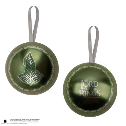 Bola de Navidad de El Señor de los Anillos con broche de hoja de Lórien