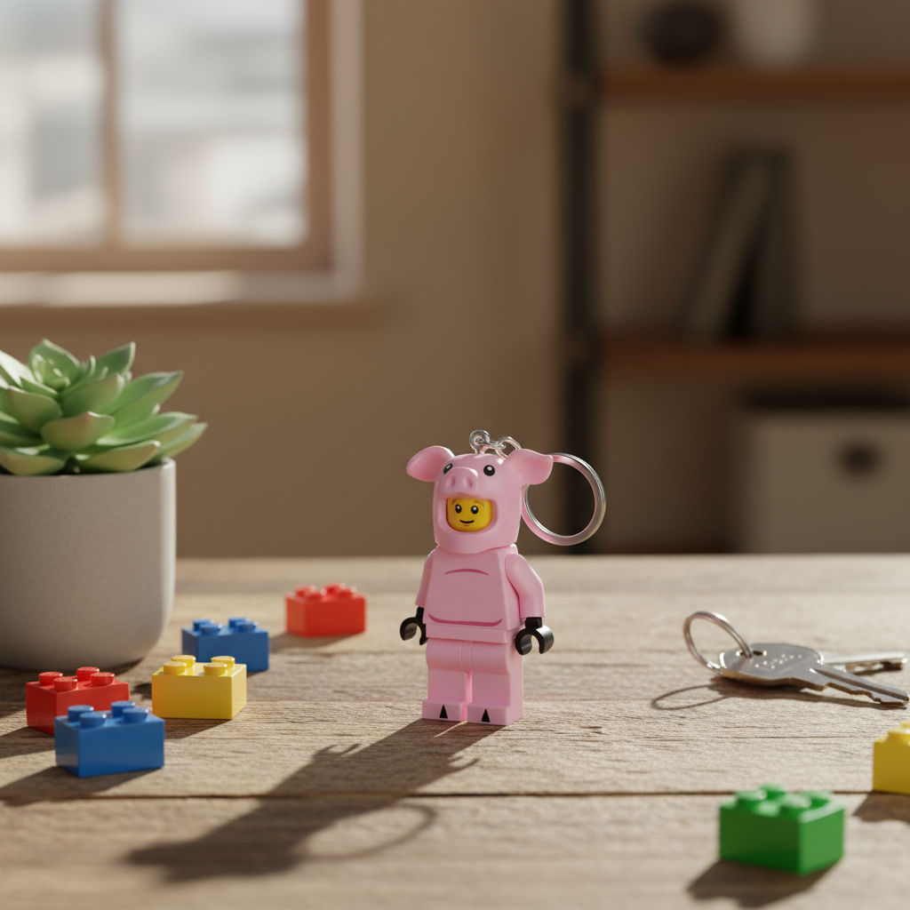 Porte-clés lumineux LEGO - Homme Cochon