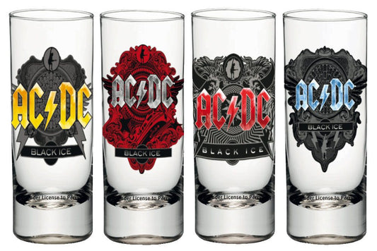 Set of 4 AC/DC shot glasses