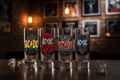 Conjunto de 4 copos de shot AC/DC