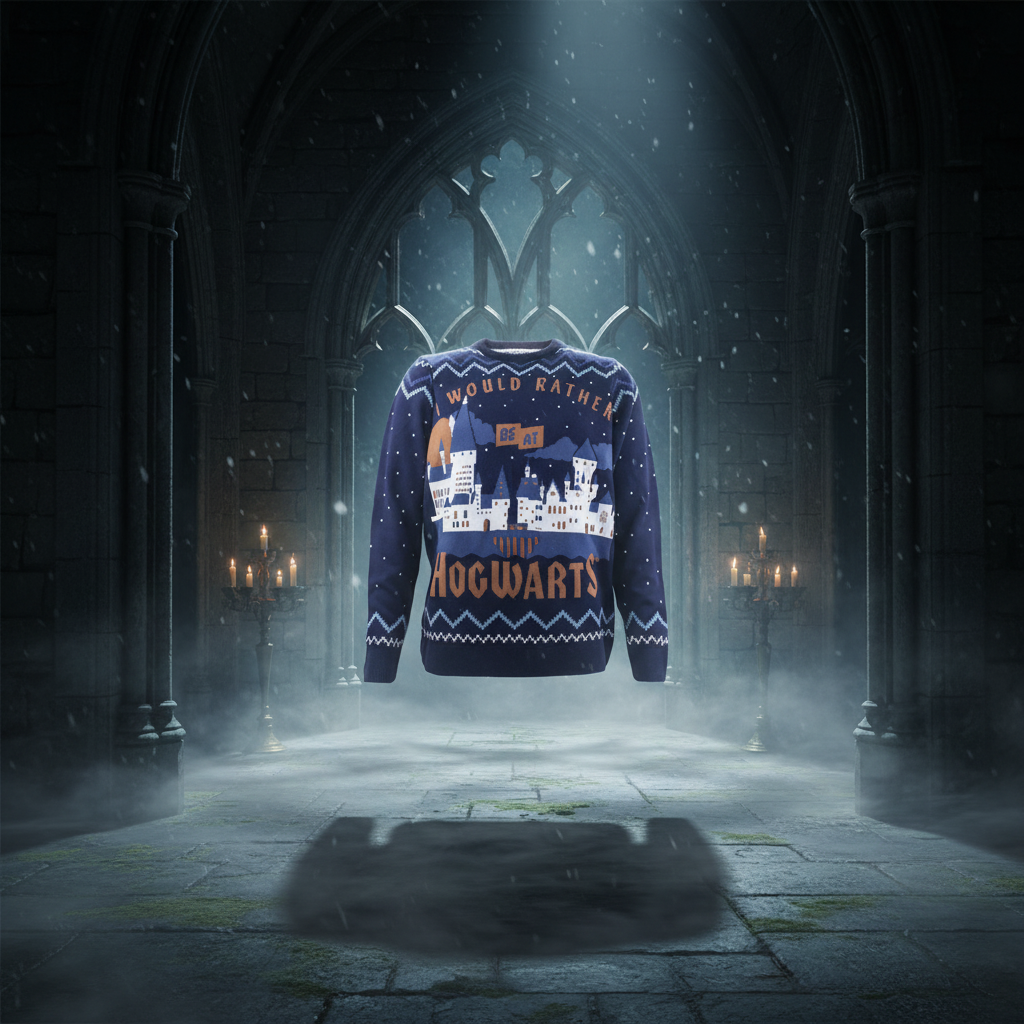 Camisola de Natal do Harry Potter - Preferia estar em Hogwarts 