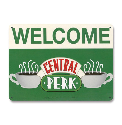 panneau metal friends central perk welcome logoshirt