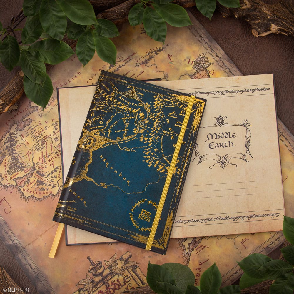 Cuaderno de notas de El Señor de los Anillos - Mapa de la Tierra Media