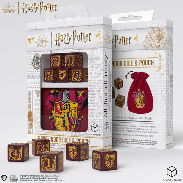 Set di dadi di Harry Potter con custodia - Grifondoro