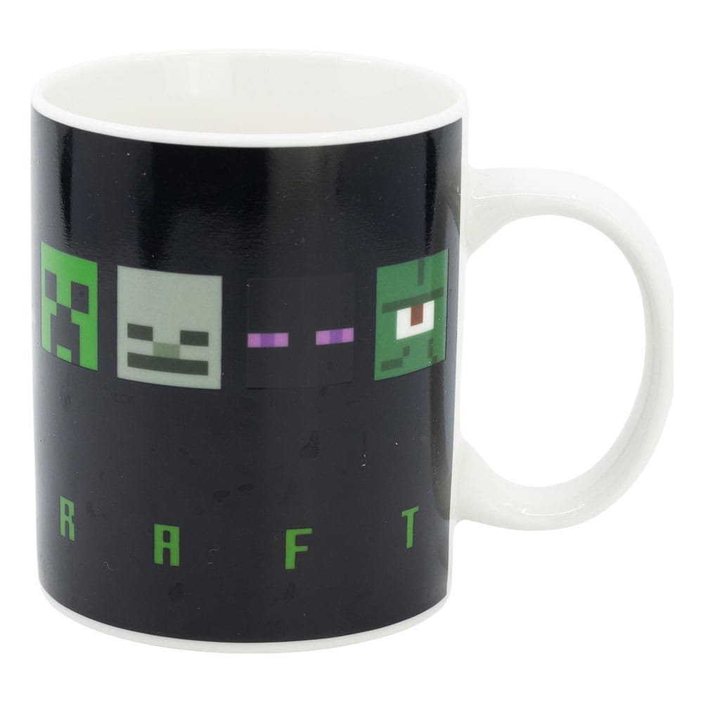 Taza de Minecraft con diseño de cuadrados