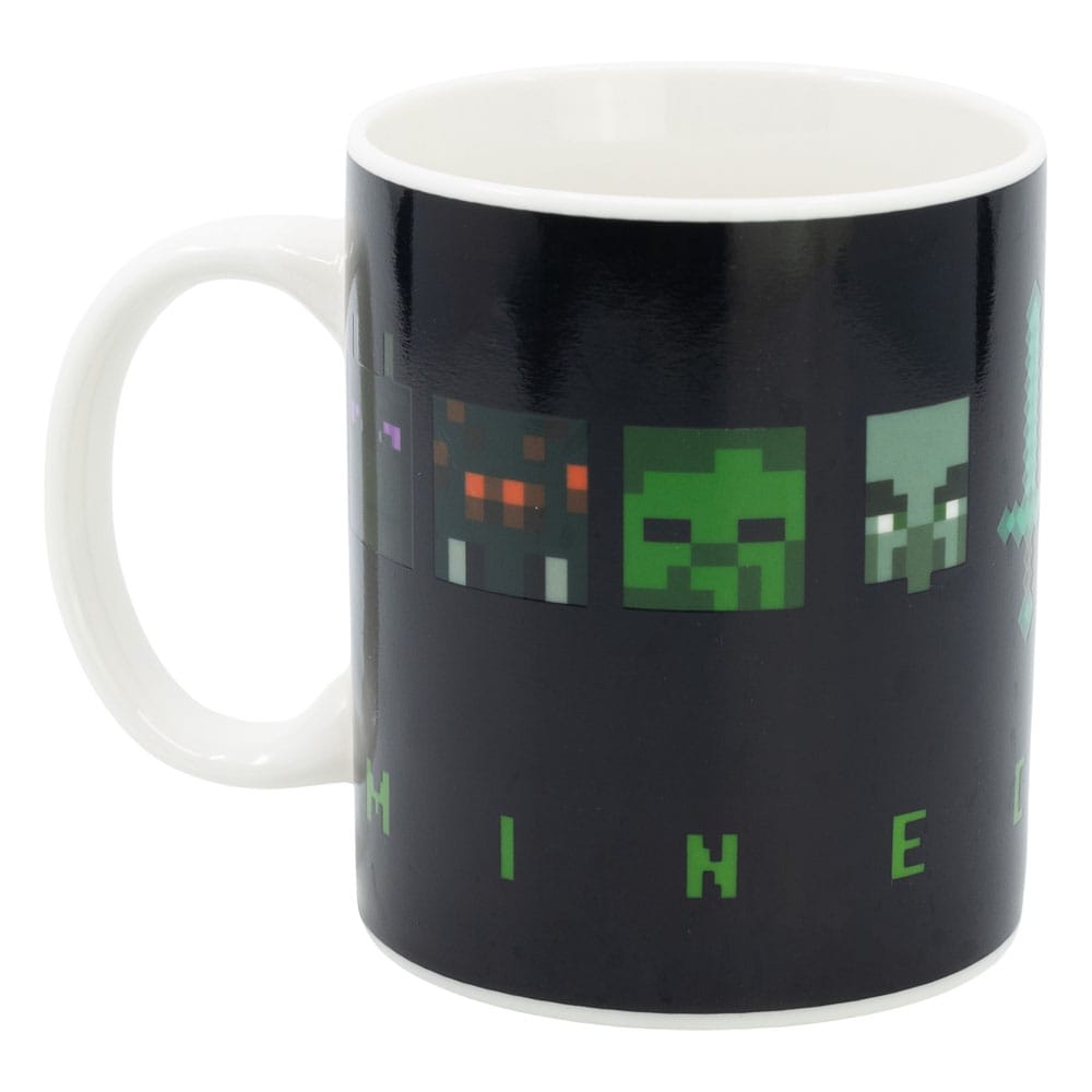 Taza de Minecraft con diseño de cuadrados