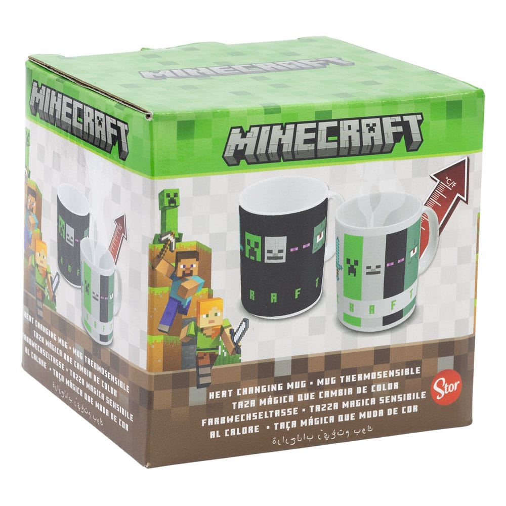 Taza de Minecraft con diseño de cuadrados