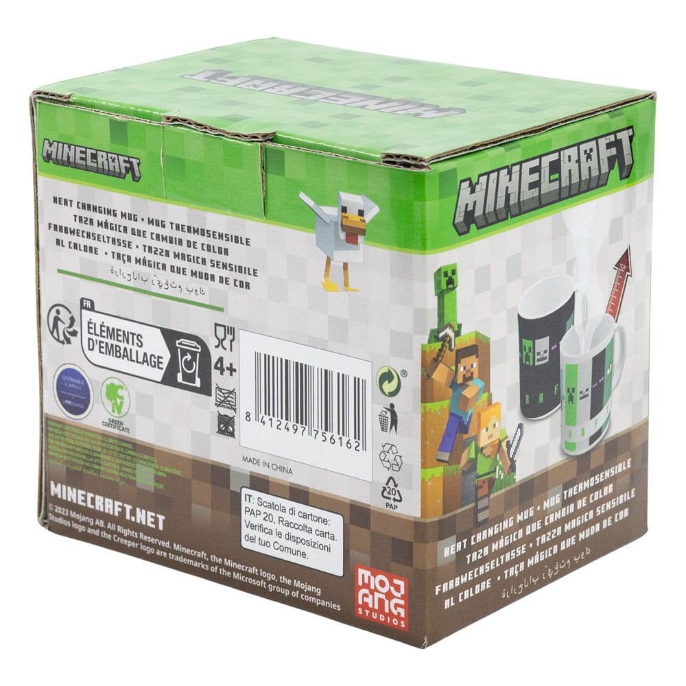 Taza de Minecraft con diseño de cuadrados