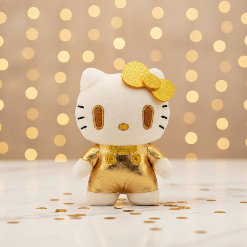 Peluche DZNR Sanrio - Hello Kitty Edição Dourada