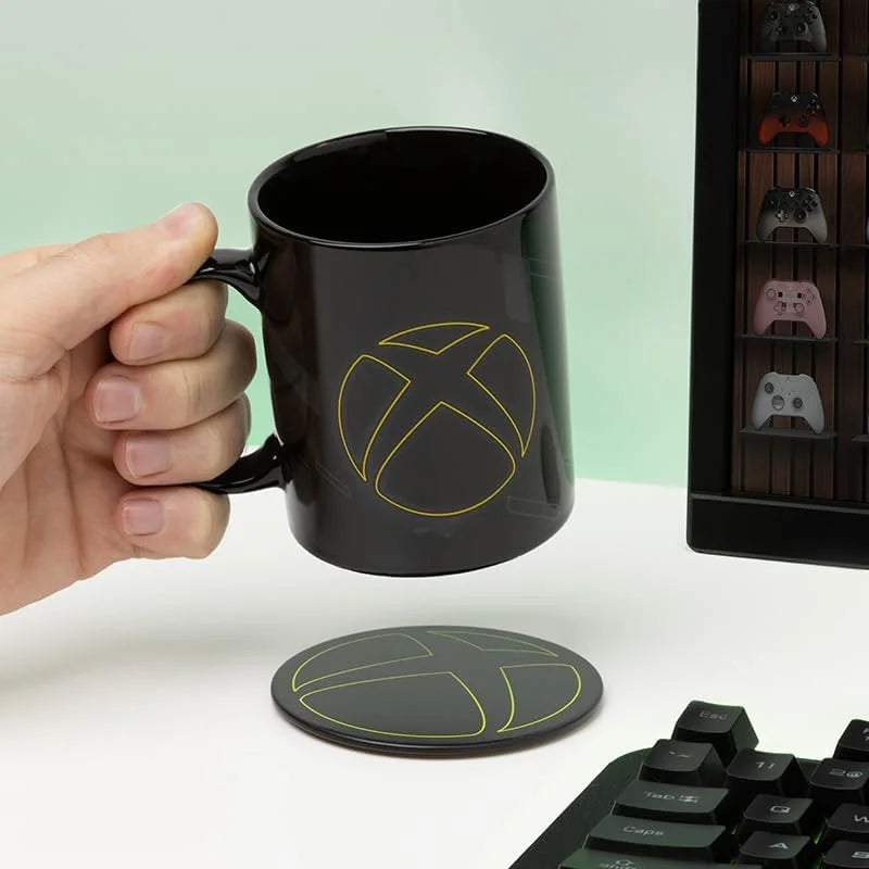 Taza y posavasos metálicos de XBOX