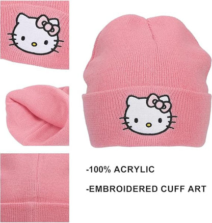 Bonnet rose Hello Kitty avec logo