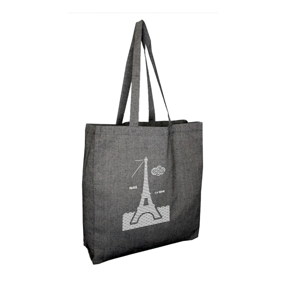 Tote Bag Gris La Seine à Paris