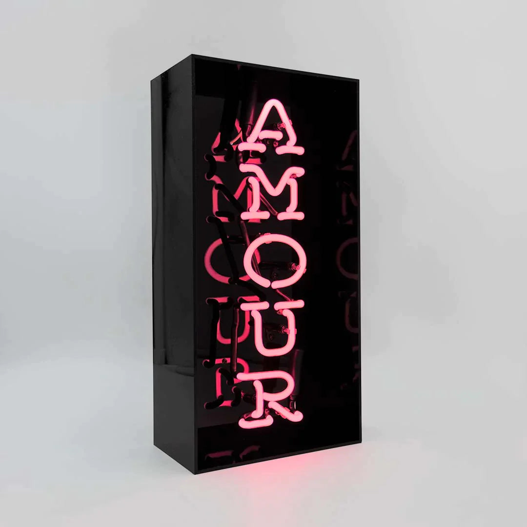 Neon love - Black acrylic box