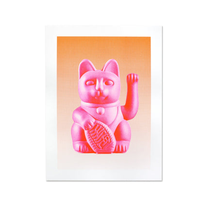 Pink Lucky Cat Artprint