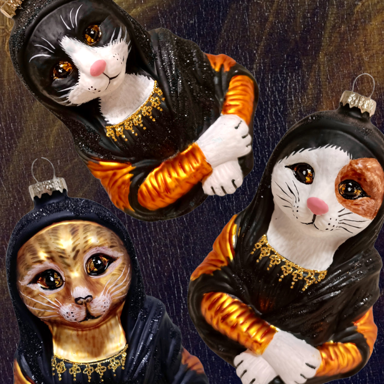 Bola de Natal Mona Lisa Chat Calico