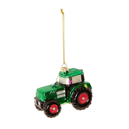 Green Tractor Christmas Bauble