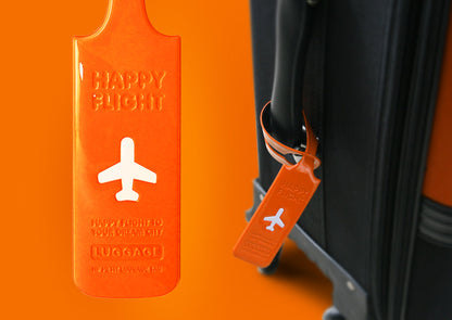 Etiqueta de bagagem de vôo feliz