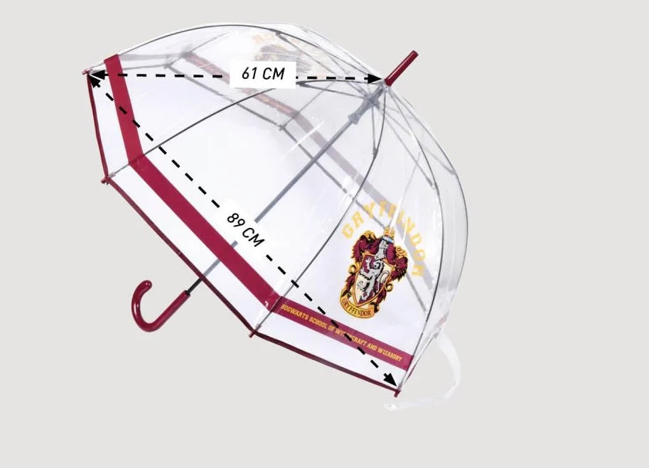 Paraguas transparente de Harry Potter - Emblema de Gryffindor 