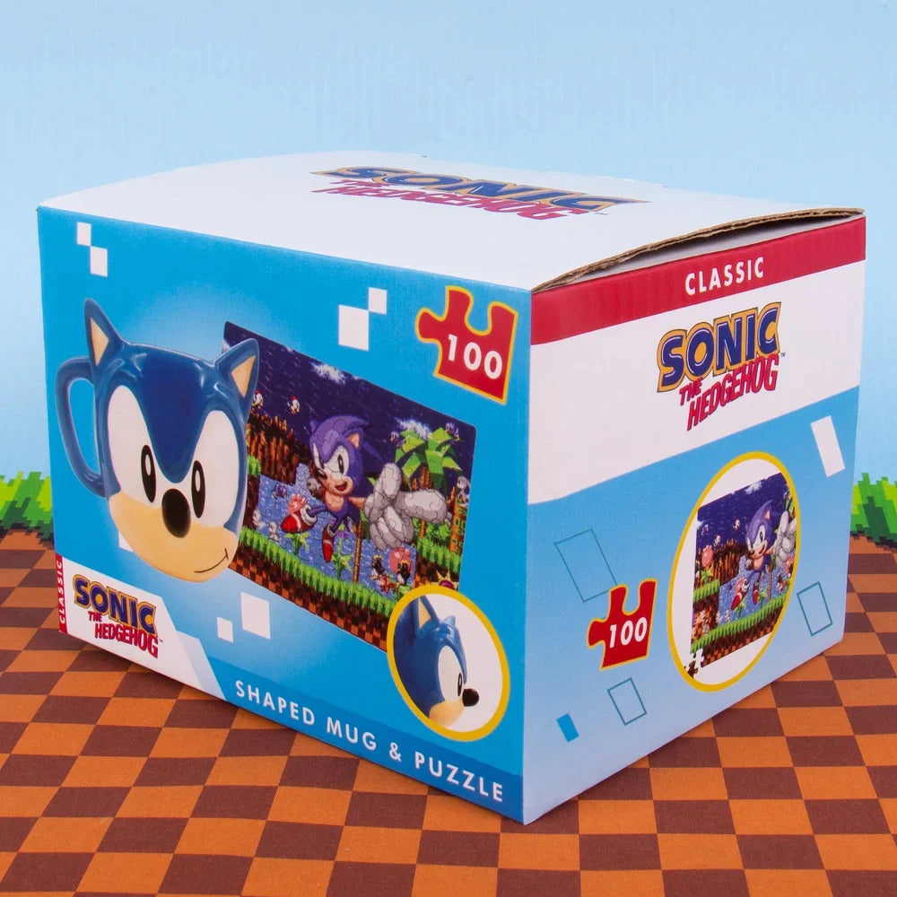 Caja de regalo Sonic - Taza y rompecabezas 3D