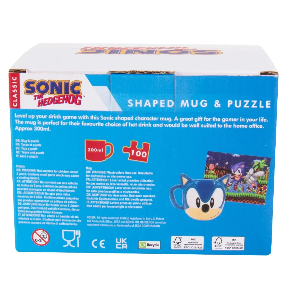 Caja de regalo Sonic - Taza y rompecabezas 3D