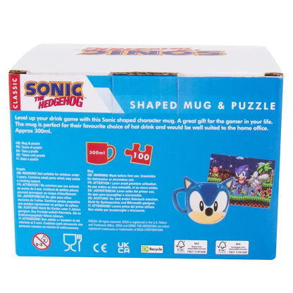 Caja de regalo Sonic - Taza y rompecabezas 3D