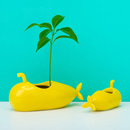 Yellow underwater flower pot