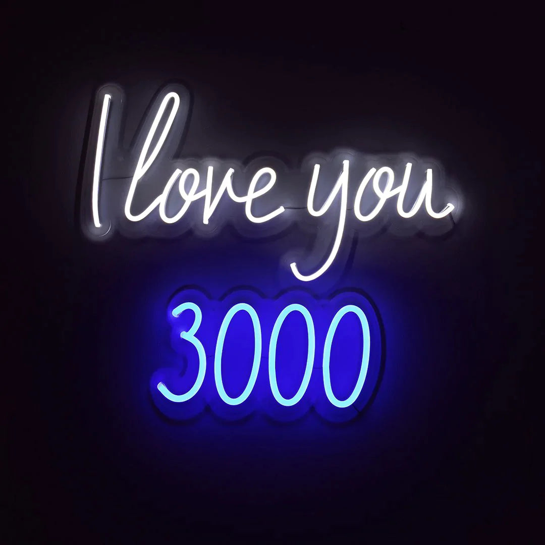 Mural Neon te amo 3000