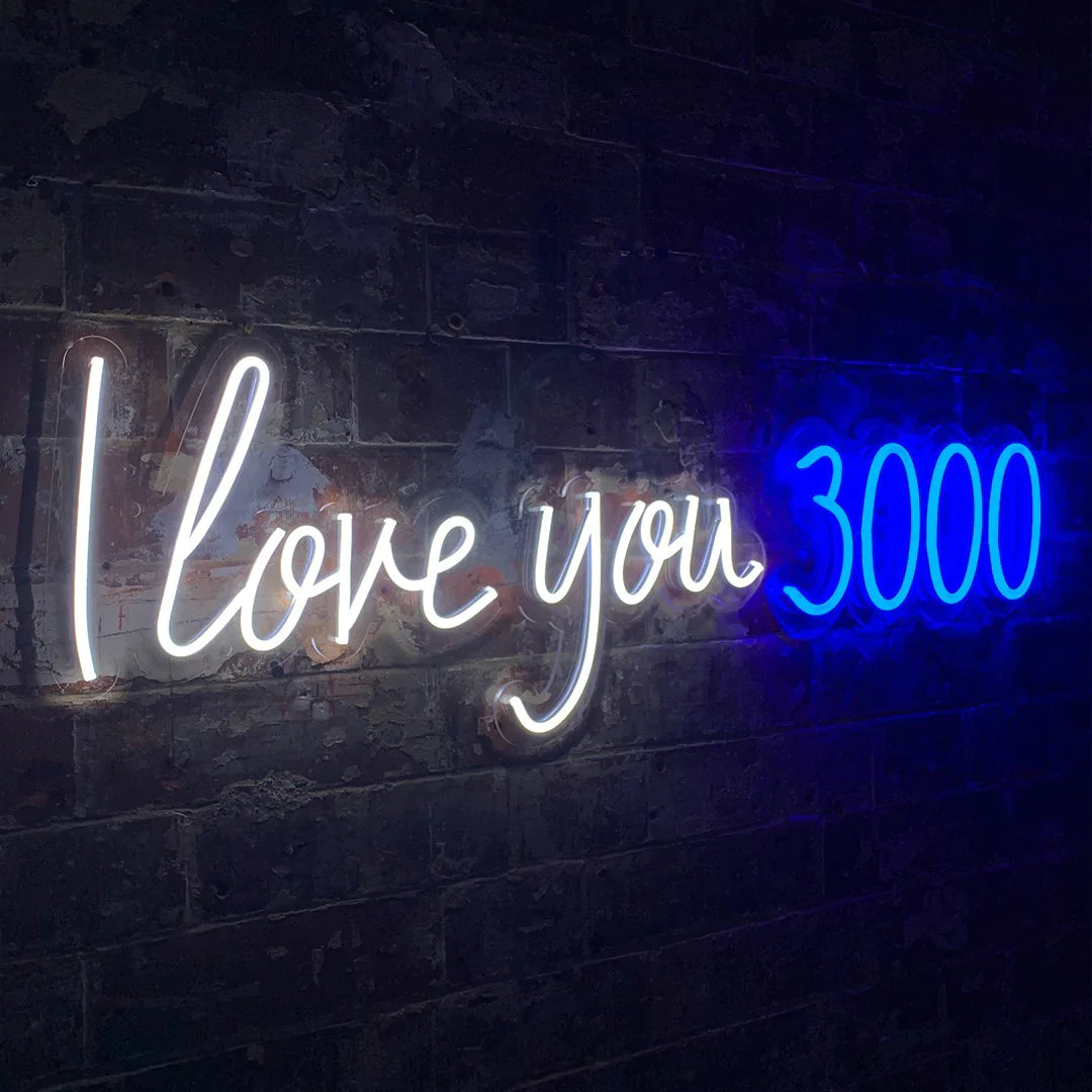 Mural neon i love you 3000