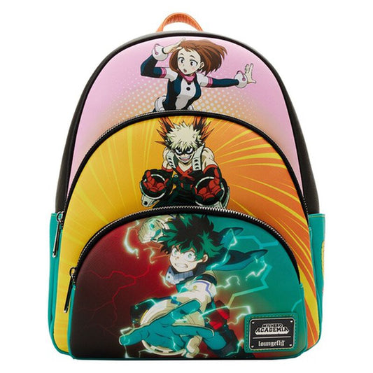 Mochilas pequeñas My Hero Academia - Escena de triple bolsillo