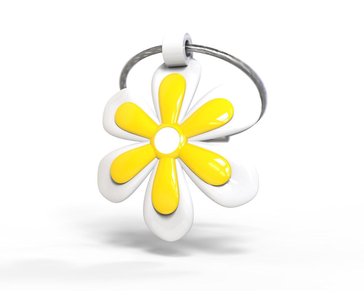 Sleutelhanger met gele bloem