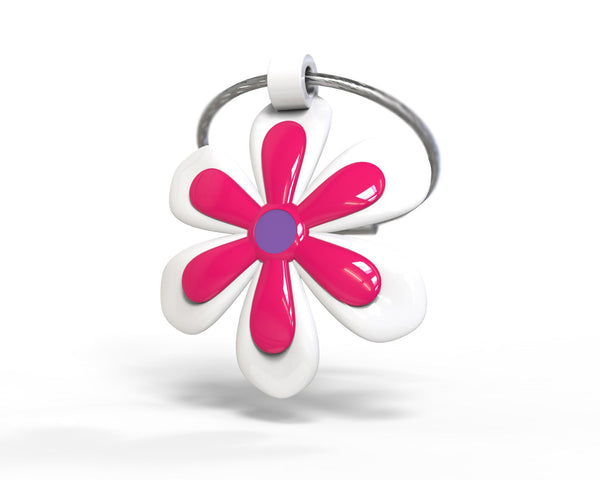 Portachiavi a forma di fiore rosa
