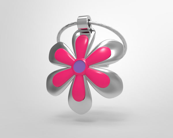 Portachiavi a forma di fiore in argento