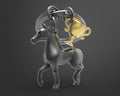 Sleutelhanger Paard de Course Zwart