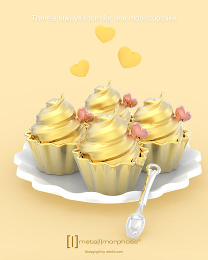 Llavero Cupcake dorado