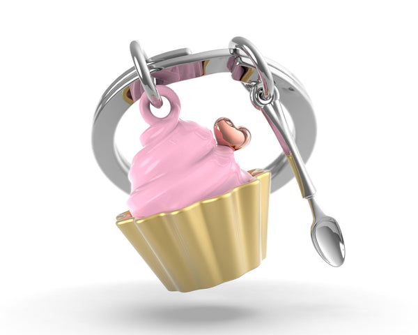 Portachiavi a forma di cupcake rosa